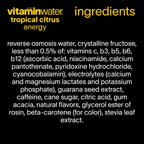 vitaminwater Energy Tropical Citrus, Flavored Water Beverage Bottles, 20 fl oz, 12 Pack