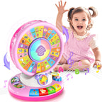 Learning Toy for 1 2 3 Year Old Girls, Spin and Sing Alphabet Zoo with Sounds, Interactive Educational Toys for Toddlers 1-3, Christmas 1st Birthday Gifts for Baby Girls Boys 9-12-18 Months