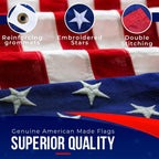 American Flag Made in USA | American Flags for Outside 3X5 | Premium US Flag 3X5 Heavy Duty Outdoor with Embroidered Stars and Sewn Stripes.FMAA Certified