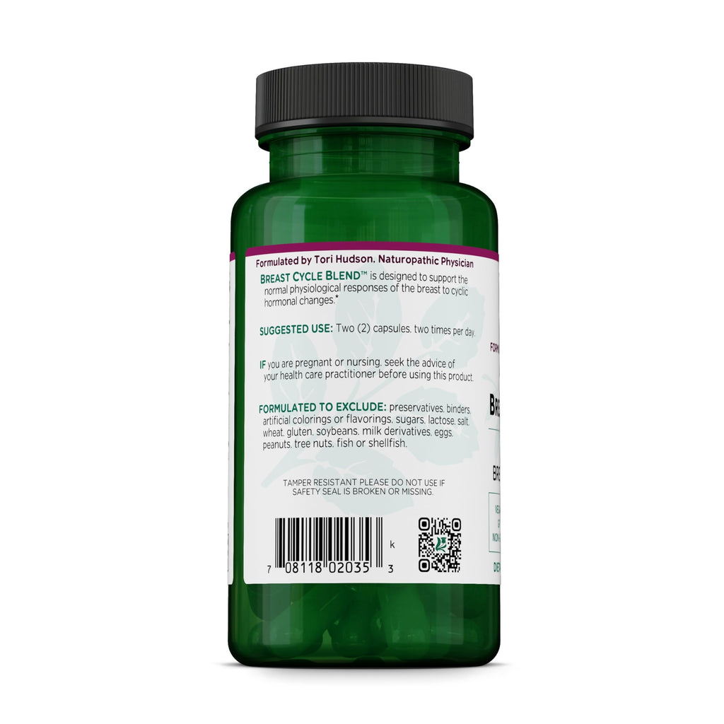 Vitanica Breast Cycle Blend - Breast Support Supplement with Chaste Tree Berry & Vitamin E - Cycle Support Supplement for Women - Female Dietary Supplement with Vitamin A - Vegan - 60 Capsules