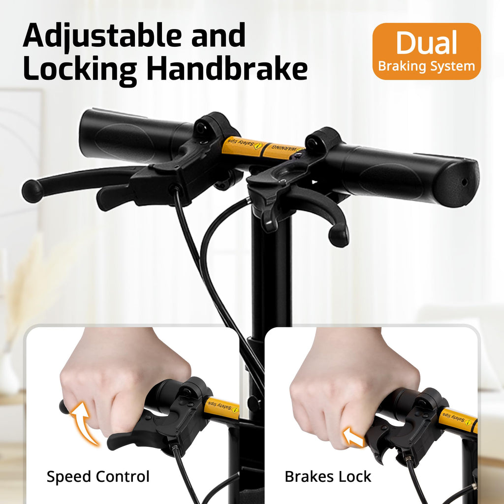 VitaSophy Knee Scooter with Disc Brake, Steerable Knee Walker for Adults,Foldable Rover Scooter forBroken Foot Injured Leg Crutch,Black