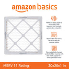 Amazon Basics 20x20x1 Air Filter 6-Pack, MERV 11 AC Furnace Filters, Dust, Pet, Allergen Control , Electrostatic (Actual Size: 19.75 x 19.75 x .75)