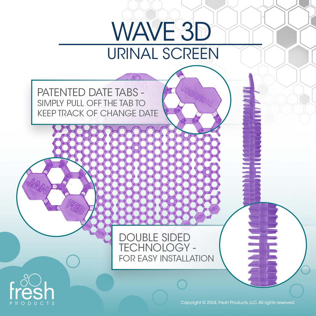 Fresh Products Wave 3D Urinal Screen Deodorizer, Fabulous, 10 packs
