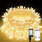 suddus String Lights Indoor Plug in 200 LED Christmas Lights Warm White