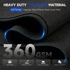Uyittour 12Ft Round Pool Liner Pad for Above Ground Pools, 360G/M² Extra Thick Heavy Duty Under Pool Mat, Seamless Puncture Resistant Geotextile Fabric Ground Padding, Extends Liner Life, Black