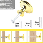 HUGOLEM 20 Pack Frosted Golden Round Kitchen Cabinet Knobs Cupboard Door Knobs Drawer Handle Pulls Dresser Knobs with 20 Pcs Screws for Bathroom Drawer Door Hardware