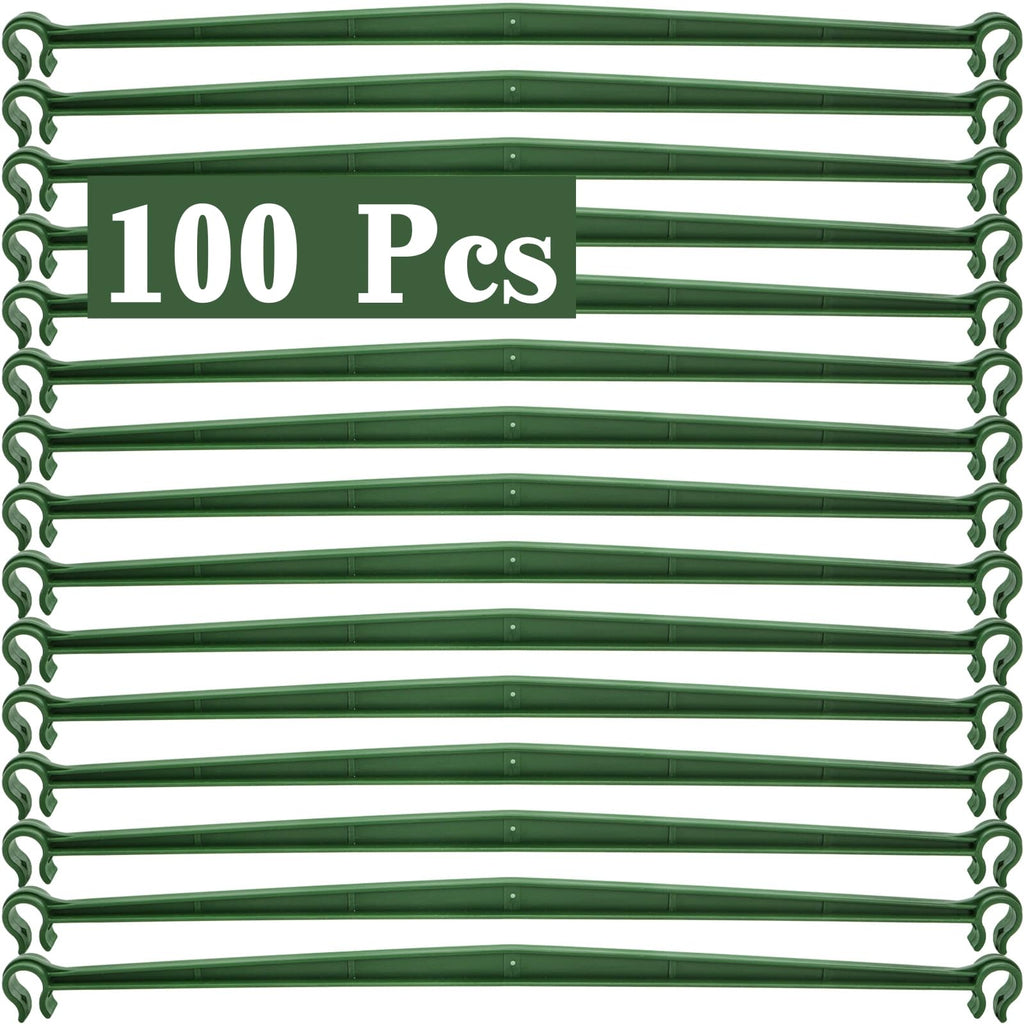 Coloch 100 Pcs Plant Stake Arms for Tomato Cage, 11.8” Expandable Plant Supports Trellis Connector with 2 Buckles for 11mm Diameter Plant Stake, for Climbing Plants, Tomato, Vegetable, Indoor&Outdoor