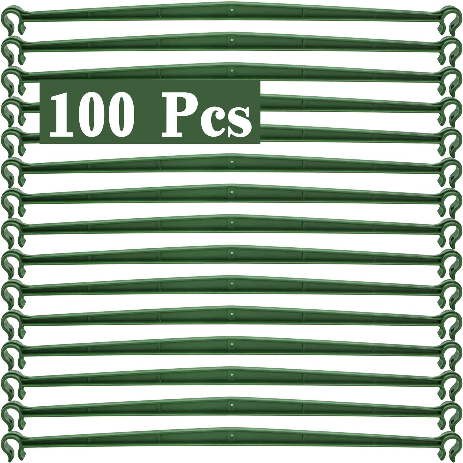 Coloch 100 Pcs Plant Stake Arms for Tomato Cage, 11.8” Expandable Plant Supports Trellis Connector with 2 Buckles for 11mm Diameter Plant Stake, for Climbing Plants, Tomato, Vegetable, Indoor&Outdoor