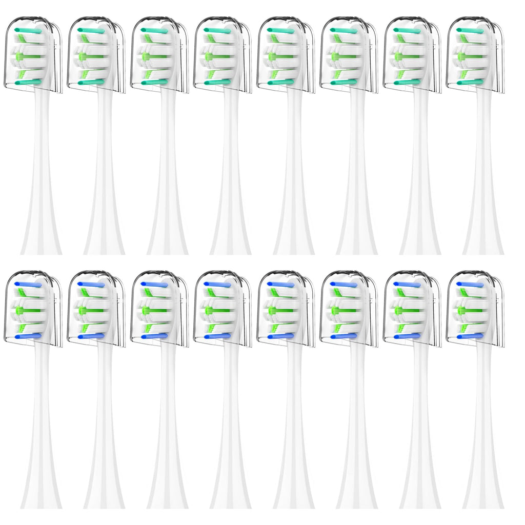 Replacement Toothbrush Heads for Philips Sonicare - 16 Pack Soft Gentle Bristles Compatible with Most Sonicare Click-On Electric Toothbrushes (White)