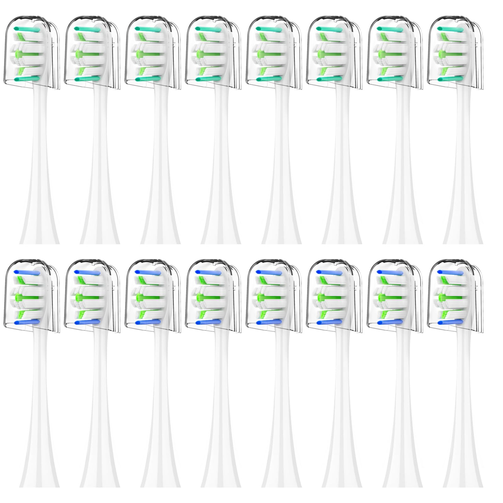 Replacement Toothbrush Heads for Philips Sonicare - 16 Pack Soft Gentle Bristles Compatible with Most Sonicare Click-On Electric Toothbrushes (White)