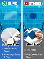 Aulock 4ft x 2.8ft Exlarge Pool Liner Repair Patch - Self-Adhesive Vinyl Patch Kit for In-Ground or Above Ground Pools Inflatable Swimming Pools, Clear