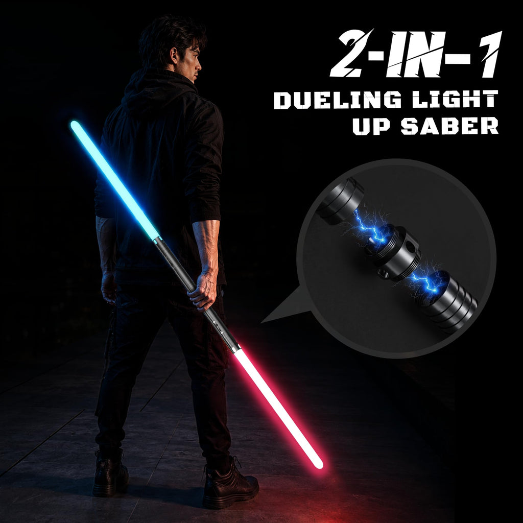 TQQALCYS Lightasaber, Type-C Rechargeable Sword Toy for Kids Cosplay, 2PCS