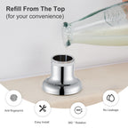 GAGALIFE Kitchen Sink Soap Dispenser Chrome, Built in Soap Dispenser with 17 OZ Bottle, Refill from The Top, Liquid Dispenser for Kitchen Sink