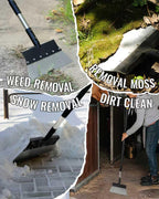 Garden Flat Shovel, Heavy Duty Multifunctional Cleaning Shovel with 60" Adjustable Long Handle, Metal Floor Scraper Tool for Weeding, Scraping, Ice & Snow Removal, Driveway, Sidewalk, Garden, Outdoor