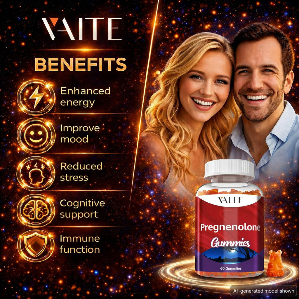 Pregnenolone Memory Supplement for Brain, Hormone Balance for Women and Men, Glycine Supplements, Happy Hormones, Non-GMO, Gluten Free, Cognitive, 60 Vegetarian Seniors and Adult Vitamin Gummies