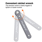 MULWARK 11pc Right Angle Screwdriver 1/4 Mini Ratchet Wrench Close Quarters Pocket Screwdriver Set with High Torque & Low Profile- EDC Tool with 90 Degree Mini Offset Reversible Drive Handle