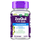 ZzzQuil Pure Zzzs, +Magnesium Capsules, L-Theanine and Magnesium, Sleep Aid, 4-in-1 Magnesium: Citrate, Bisglycinate, Oxide, and Carbonate, Sleep Aids for Adults, 90 Sleep Capsules
