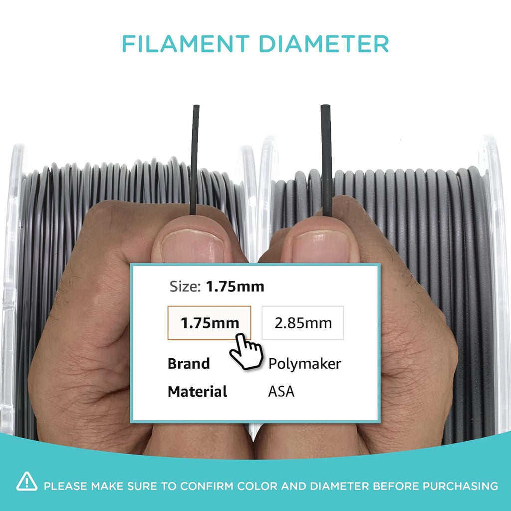 Polymaker ASA Filament 1.75mm Orange, 1kg ASA 3D Printing Filament, Heat & Weather Resistant - ASA 3D Printer Filament Perfect for Printing Outdoor Functional Parts
