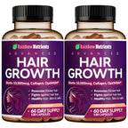 (2 Pack) Hair Growth Vitamins for Women | Biotin 10,000mcg, Collagen, Patented OptiMSM®, goMCT®, Saw Palmetto | Naturally Regrow Stronger & Healthier Hair, Skin and Nails | May Stop Hair Loss