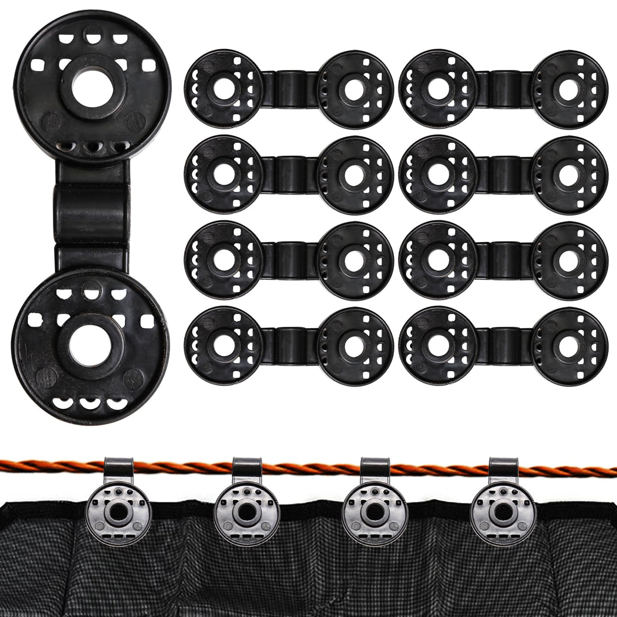 100PCS Shade Cloth Clips with Lock Grip, Heavy Duty Round Plastic Clips for Windproof Awning, Sun Shade Net, Garden Greenhouse and Anti Bird Netting
