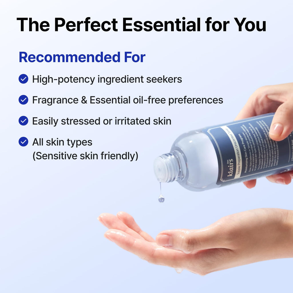 Dear Klairs Unscented Toner | Non-Irritation for Sensitive Skin, Instant Soothing, Skin Flooding & Layering, Hyaluronic Acid, Korean Skin Care, Vegan, Essential Oil Free, 6.08 fl oz
