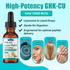 GHK-Cu Copper Peptide Oral Liquid Drops, 6-in-1 Liposomal GHK Cu Supplement w. Marine Collagen Peptides, Hyaluronic Acid, Biotin & Grape Seed, Support Skin Elasticity, Anti-Aging, Hair Growth & Nails