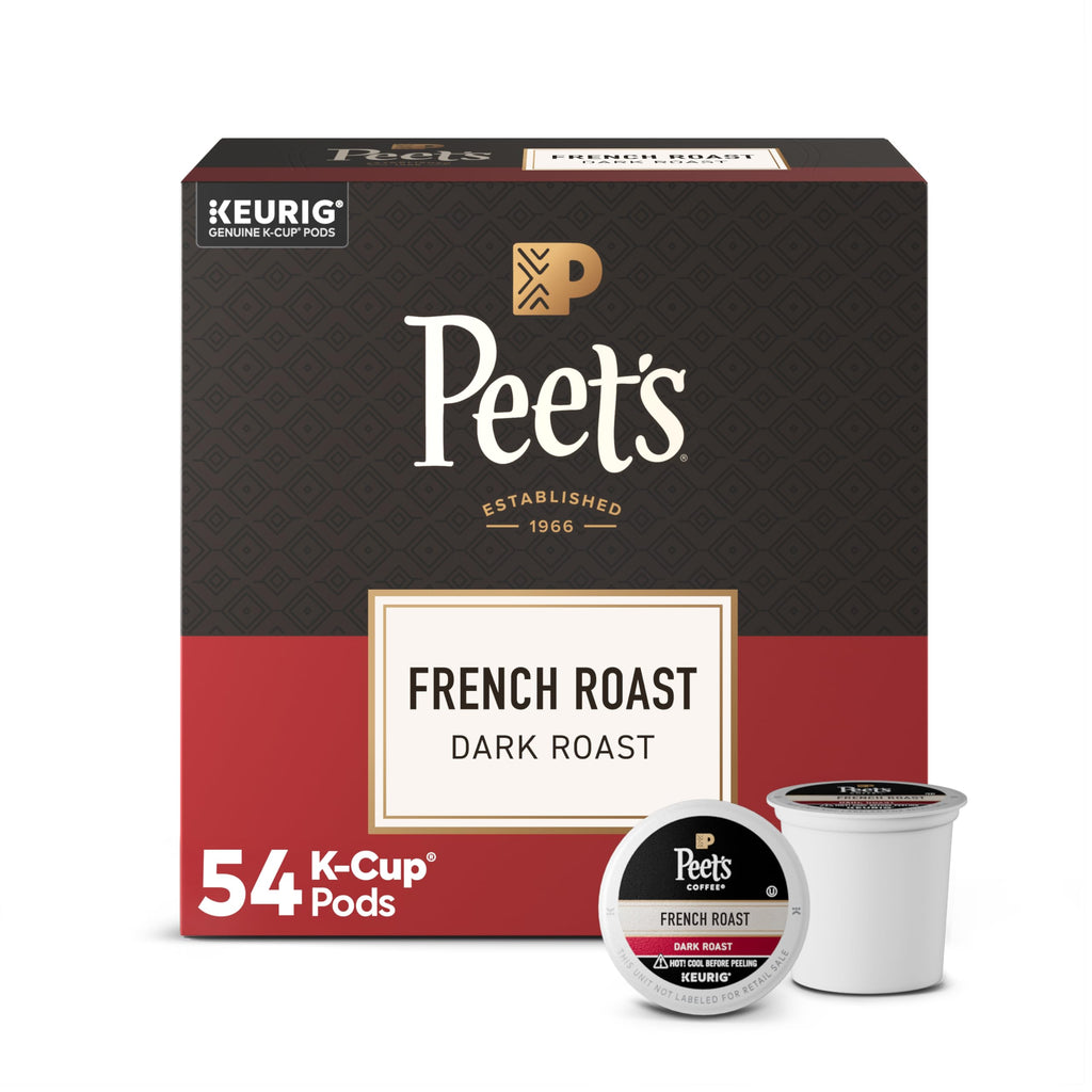 Peet's Coffee Coffee Pods, Dark Roast, French Roast, 54 K Cups