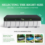 UIRWAY 500D Pool Cover 7x10FT Rectangular [2026 Upgraded Heavy Duty Fabric] Solar Pool Covers for Above Ground Pools, Swimming Pool Covers Including Windproof Straps and Luminous Ground, UV Resistant