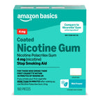 Amazon Basics Coated Nicotine Polacrilex Gum 4 mg, Ice Mint Flavor, Stop Smoking Aid, 160 Count (Previously Amazon Basic Care)