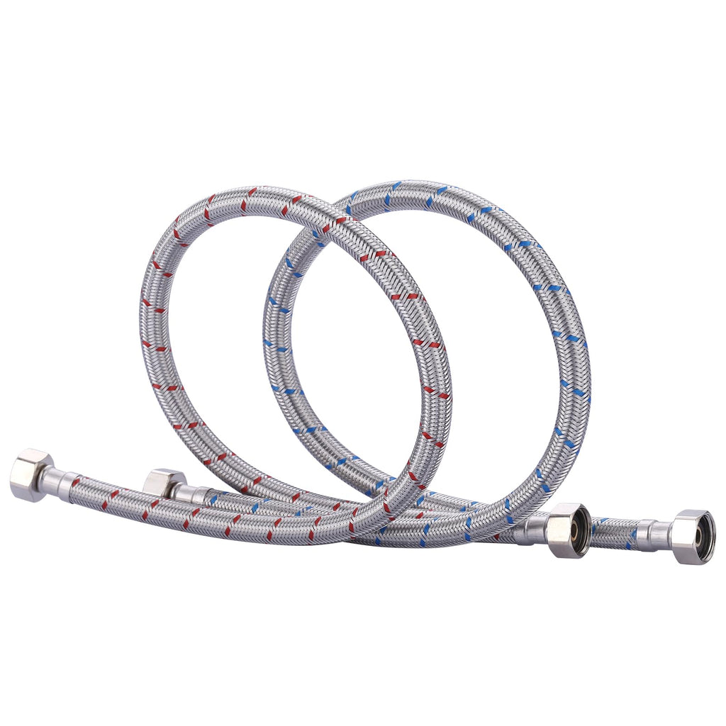ARCORA 24-Inch Line Connects Kitchen Sink to Water Supply, Braided Stainless Steel cUPC Supply Lines 1/2 Inch FIP x 1/2 Inch FIP Sink Hose Attachment for Faucet 1 Pair