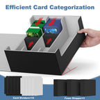 Mlikero Card Deck Case for Trading Cards 1800+, Trading Card Storage Box Fits Toploader and Magnetic Card Holder, Leather Magnetic Closure Deck Box Fit for MTG, TCG