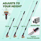 Tdrynl 3-in-1 Heavy Duty Crack Weeder Tool, 59" Adjustable Long Handle, Stainless Steel Crevice Weed Puller and Moss Remover for Driveway, Patio, Sidewalk, Pavers and Deck Cracks