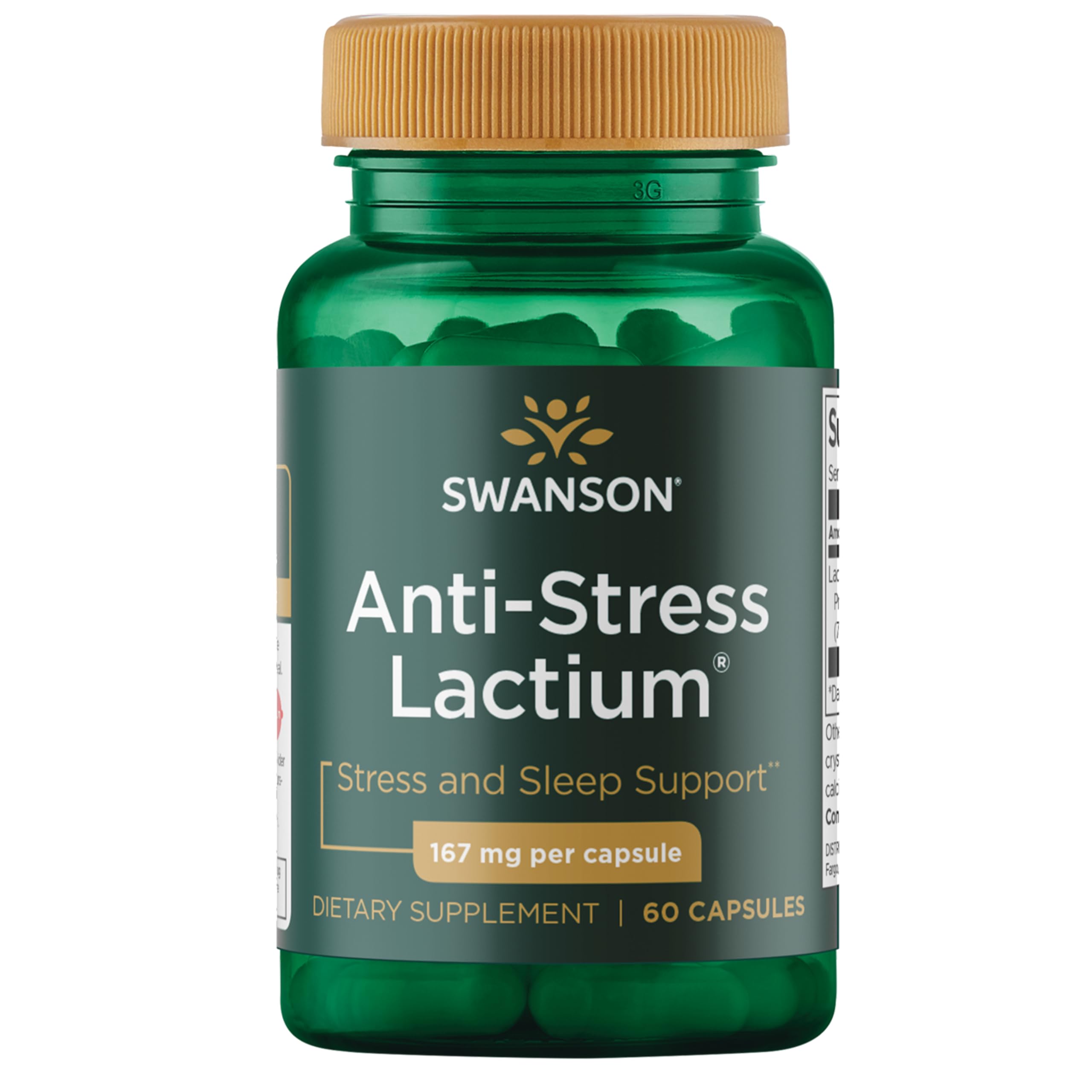 Swanson Women's Anti-Stress Formula (Lactium) - Helps Counter Stress, Promotes Relaxation and Sleep Support - (60 Capsules, 167mg) 1 Pack