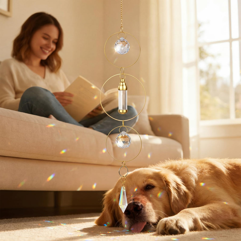 Yalikop Pet Memorial Urn Suncatcher Dog Cat Memorial Gifts,Ring