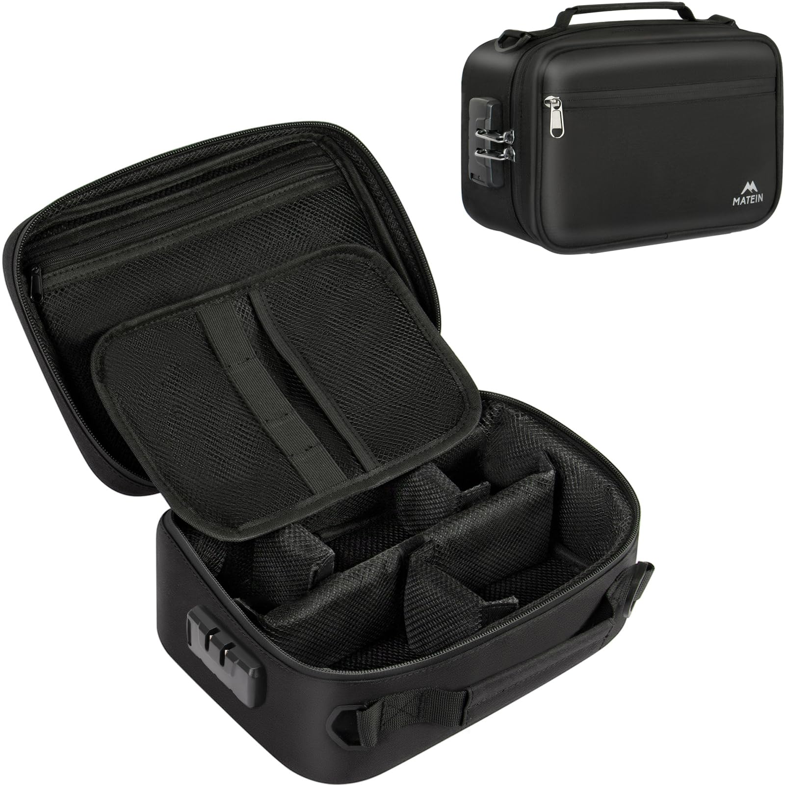 MATEIN Smell Proof Bag, Odor Proof Bags Stash Box Container with Combination Lock, Travel Storage Case with Detachable Shoulder Strap, Odorless Storage Bag Gifts for Men & Women