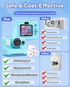 Dylanto Kids Camera Instant Print,1080P Kids Instant Cameras that Print Photos,Christmas Birthday Gifts for Girls Age 3-12,Portable Toy for 3 4 5 6 7 8 9 10 Year Old Girls Boys-Blue