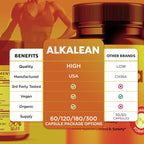 (3 Pack) Alkalean Capsules, Official Alkalean Pills with All Natural Ingredients, Advanced Weight and Wellness Supplement, Maximum Strength Healthy Lifestyle Vitamins for Women and Men (180 Capsules)