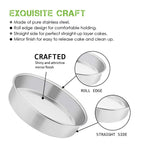 E-far 9½ Inch Cake Pan Set of 3, Stainless Steel Round Cake Baking Pans, Non-Toxic & Healthy, Mirror Finish & Dishwasher Safe