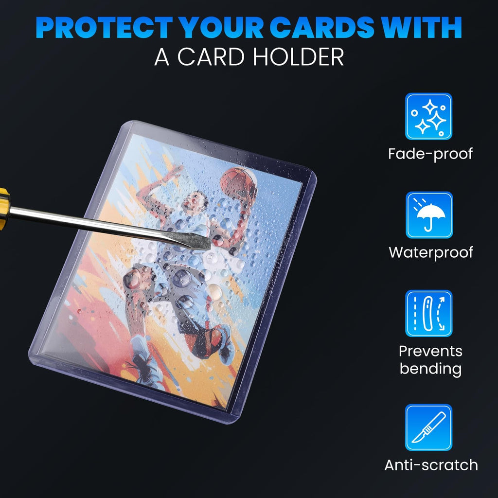 800 Card Sleeves Top Loaders for Cards, 3" x 4" Hard Plastic Toploaders, Baseball Card Protectors, Trading Card Holder for Football Sports Cards (400 Toploaders + 400 Penny Sleeves)