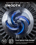 toolant Four Spiral Flute Cobalt Step Drill Bit(Pro), 1/4"-3/4" Impact Ready Unibit Step Drill Bit, 1/4" Hex Shank Step Bits for Metal, Stainless Steel, Aluminum, Plastic