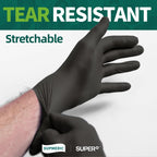 Supmedic Vinyl Disposable Exam Gloves, Black 4 Mil Powder-Free Latex-Free Medical Food-Safe Cooking Cleaning Glove, 100 Pcs (X-Large)