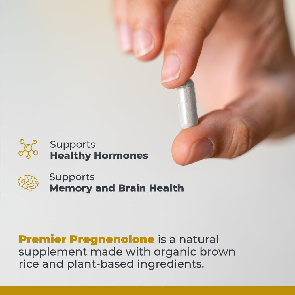 Premier Research Labs Premier Pregnenolone - 100mg Pregnenolone for Hormone Support, Precursor to Progesterone, Testosterone, Estrogen, Pregnenolone Supplement for Women & Men - 60 Vegetarian Capsules
