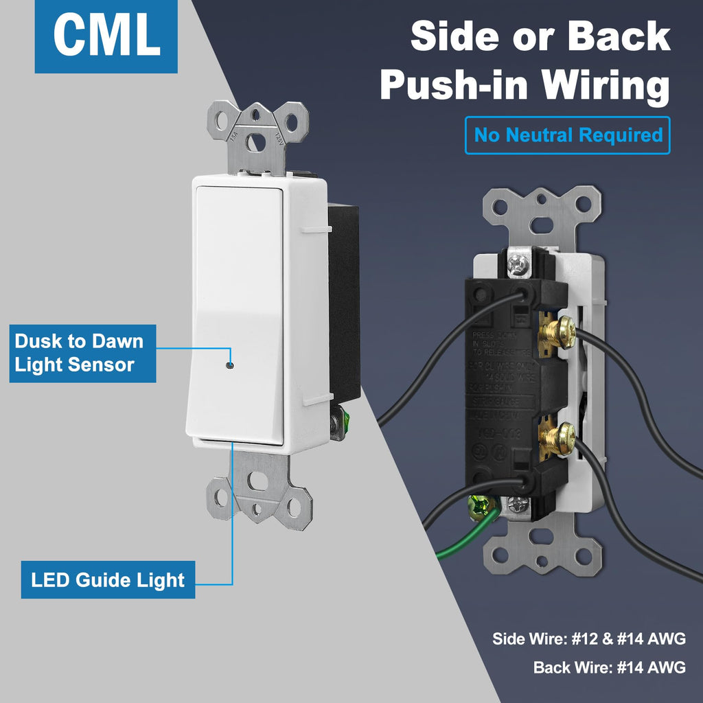 [10 Pack] CML Illuminated Guide Light Switch, Single Pole Decor Paddle ...