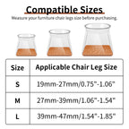 Chair Leg Floor Protectors - 24 Pcs Silicone & Felt Pads for Hardwood Floors - Anti-Scratch Furniture Sliders, Noise-Reducing Chair Feet Covers - Furniture Leg Caps Fit Sizes to(1.06"-1.54")