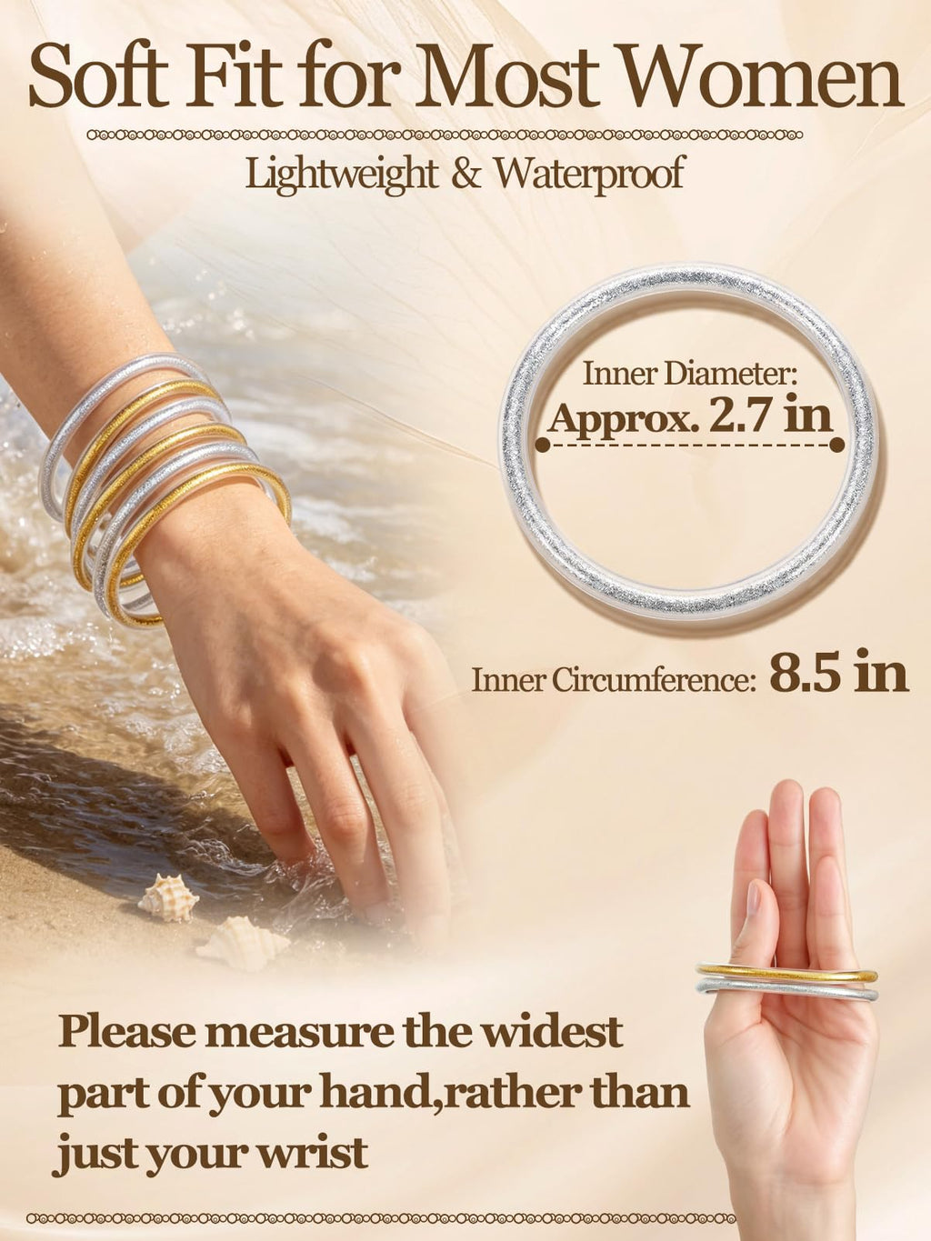 Alphatool Glitter Jelly Gold Bangles Bracelets for Women