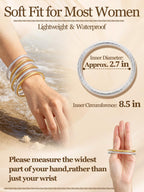 Alphatool Glitter Jelly Gold Bangles Bracelets for Women
