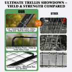 Perszen 50.39"x16.93" Sturdy Cucumber Trellis for Raised Garden Bed, Rustproof Metal Garden Trellis for Climbing Plants Outdoor, A-Frame Vertical Arch Trellis for Vegetables, Cucumber, Pea, Black