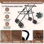 Double Pet Stroller for Dogs and Cats,Cat Strollers for 2 Cats,Double Dog Stroller for 2 Small Medium Dogs,4 Lockable Wheels/Lightweight/Folding,Khaki