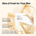 ANUA Rice 70 Glow Collagen Mask, Overnight Face Mask for Glass Skin, Ceramide, Collagen Facial Mask, Skin Moisture Barrier, Tightening Care, Natural Color, Korean Skin Care (38g, 4ea)