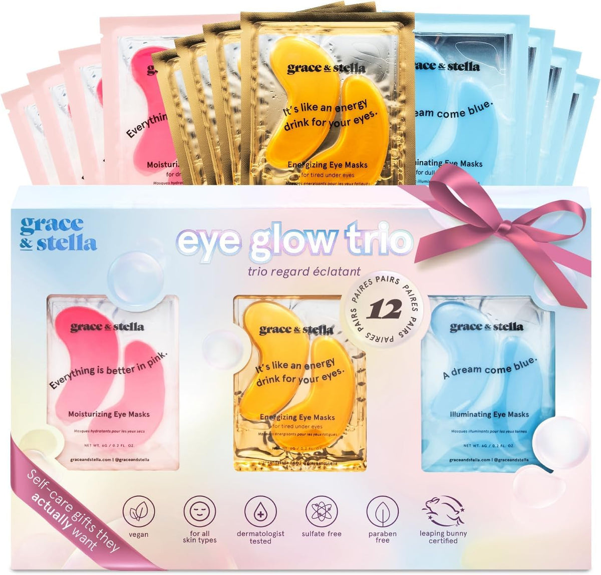 grace & stella Under Eye Patches - Perfect Gifts for Women (12 Pairs)